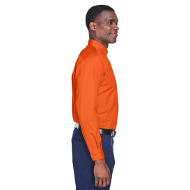 Harriton M500 Easy Blend Long-Sleeve Twill Shirt with Stain Release - Team Orange