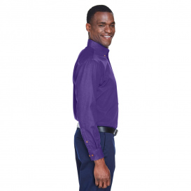 Harriton M500 Easy Blend Long-Sleeve Twill Shirt with Stain Release - Team Purple