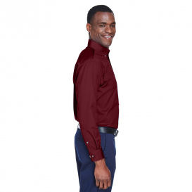 Harriton M500 Easy Blend Long-Sleeve Twill Shirt with Stain Release - Wine