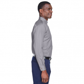 Harriton M500T Men's Tall Easy Blend Long Sleeve Twill Shirt with Stain Release - Dark Grey