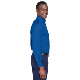 Harriton M500T Men\'s Tall Easy Blend Long Sleeve Twill Shirt with Stain Release - French Blue
