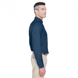 Harriton M550 Men\'s 6.5 oz. Long Sleeve Denim Shirt - Dark Denim
