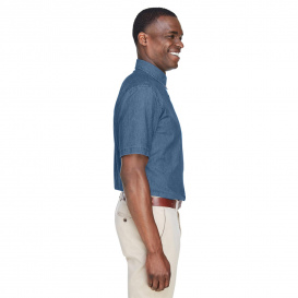 Harriton M550S Men\'s 6.5 oz. Short-Sleeve Denim Shirt - Light Denim