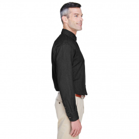 Harriton M550T Tall 6.5 oz. Long Sleeve Denim Shirt - Washed Black