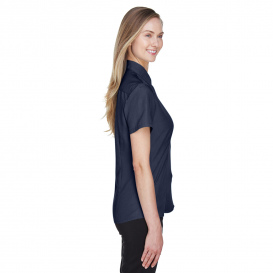 Harriton M560W Ladies Barbados Textured Camp Shirt - Navy