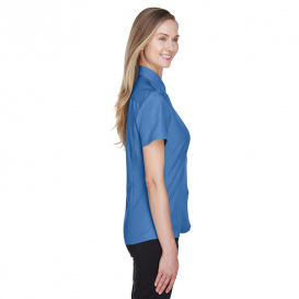 Harriton M560W Ladies Barbados Textured Camp Shirt - Pool Blue