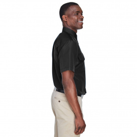 Harriton M580 Men\'s Key West Short Sleeve Performance Staff Shirt - Black