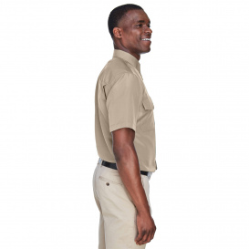 Harriton M580 Men\'s Key West Short Sleeve Performance Staff Shirt - Khaki