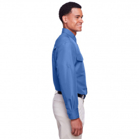 Harriton M580L Men\'s Key West Long Sleeve Performance Staff Shirt - Pool Blue