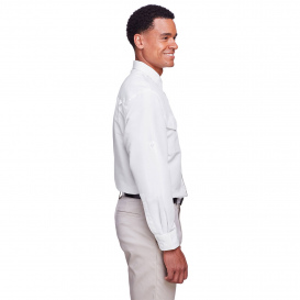 Harriton M580L Men's Key West Long Sleeve Performance Staff Shirt - White
