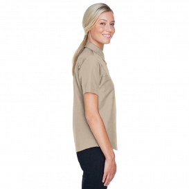 Harriton M580W Ladies Key West Short Sleeve Performance Staff Shirt - Khaki
