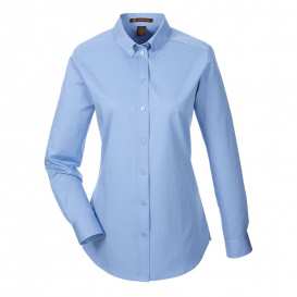 Harriton M581W Ladies Foundation 100% Cotton Long Sleeve Twill Shirt with Teflon - Industry Blue