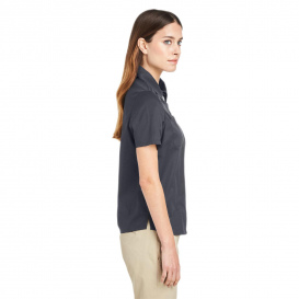 Harriton M585W Ladies Advantage IL Short-Sleeve Work Shirt - Dark Charcoal