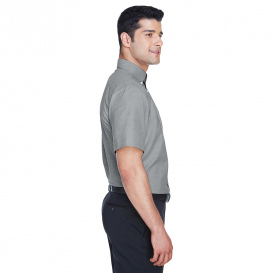 Harriton M600S Men's Short Sleeve Oxford with Stain Release - Oxford Grey