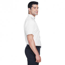 Harriton M600S Men's Short Sleeve Oxford with Stain Release - White