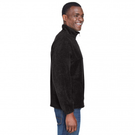 Harriton M980 Adult 8 oz. 1/4-Zip Fleece Pullover - Black