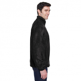 Harriton M990T Men\'s Tall 8 oz. Full Zip Fleece - Black