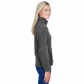 Harriton M990W Ladies 8 oz. Full Zip Fleece - Charcoal