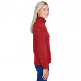 Harriton M990W Ladies 8 oz. Full Zip Fleece - Red