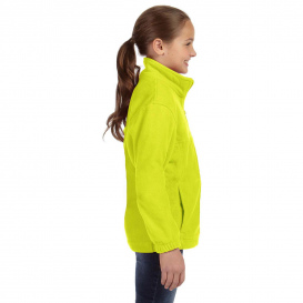 Harriton M990Y Youth 8 oz. Full-Zip Fleece - Safety Yellow