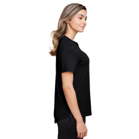 North End NE100W Ladies Jaq Snap-Up Stretch Performance Henley - Black
