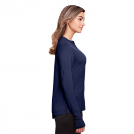 North End NE400W Ladies Jaq Snap-Up Stretch Performance Pullover - Classic Navy