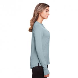 North End NE400W Ladies Jaq Snap-Up Stretch Performance Pullover - Opal Blue