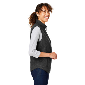 North End NE714W Ladies Aura Sweater Fleece Vest - Black/Black