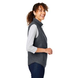 North End NE714W Ladies Aura Sweater Fleece Vest - Carbon/Carbon