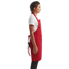 Reprime RP154 Unisex Colours Sustainable Pocket Bib Apron - Red