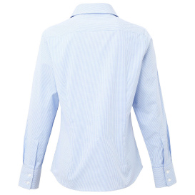 Reprime RP320 Ladies\' Microcheck Gingham Long-Sleeve Cotton Shirt - Light Blue/White