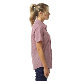 Reprime RP321 Ladies\' Microcheck Gingham Short-Sleeve Cotton Shirt - Red/White