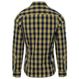 Reprime RP350 Ladies\' Mulligan Check Long-Sleeve Cotton Shirt - Camel/Navy