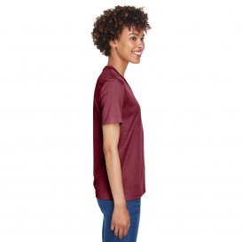 Team 365 TT11HW Ladies Sonic Heather Performance T-Shirt - Sport Maroon Heather