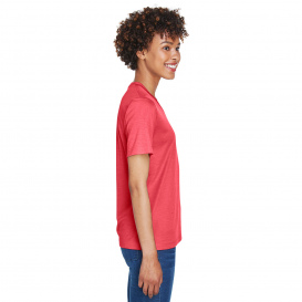 Team 365 TT11HW Ladies Sonic Heather Performance T-Shirt - Sport Red Heather