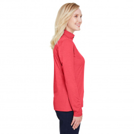 Team 365 TT31HW Ladies Zone Sonic Heather Performance Quarter-Zip - Sport Red Heather