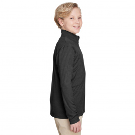 Team 365 TT31HY Youth Zone Sonic Heather Performance Quarter-Zip - Black Heather