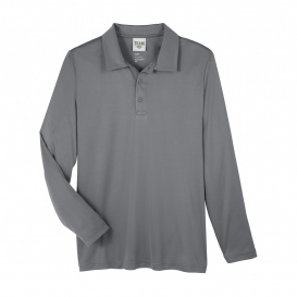 Team 365 TT51L Men\'s Zone Performance Long Sleeve Polo - Sport Graphite