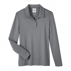 Team 365 TT51LW Ladies Zone Performance Long Sleeve Polo - Sport Graphite