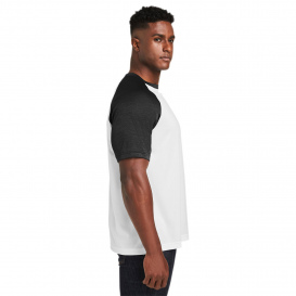 Team 365 TT62 Unisex Zone Colorblock Raglan T-Shirt - White/Black Heather
