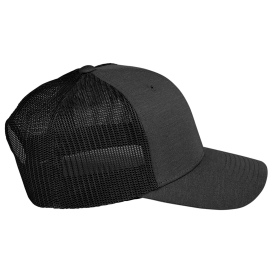 Team 365 TT802Y Youth Zone Sonic Heather Trucker Cap by Yupoong - Black Heather/Black