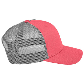 Team 365 TT802Y Youth Zone Sonic Heather Trucker Cap by Yupoong - Sport Red Heather/Sport Gray