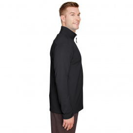 UltraClub UC792 Men\'s Coastal Pique Fleece 1/4-Zip - Black