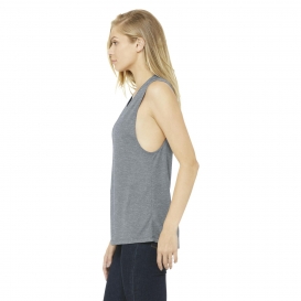 Bella + Canvas BC8803 Women's Flowy Scoop Muscle Tank - Athletic Heather