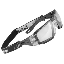 Bolle RUSXN10U Rush + 2.0 XP Safety Glasses/Goggles - Clear/Black Temples - Clear CSP Platinum Anti-Fog Lens
