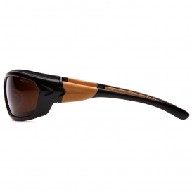 Carhartt CHB219 Carbondale Safety Glasses - Black Frame - Brown Polarized Lens