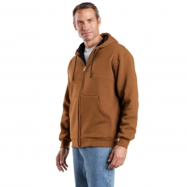 CornerStone CS620 Heavyweight Full-Zip Hooded Sweatshirt with Thermal Lining - Duck Brown