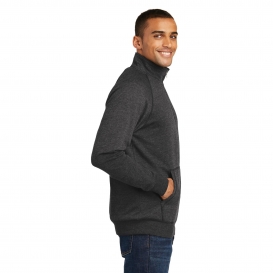 District DM392 Lightweight Fleece 1/4-Zip - Heathered Black | Full Source