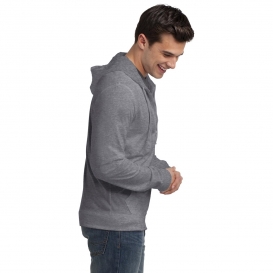 District DT1100 Jersey Full-Zip Hoodie - Dark Heather Grey