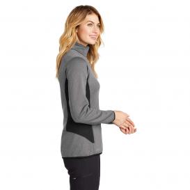 Eddie Bauer EB239 Ladies Full-Zip Heather Stretch Fleece Jacket - Grey Heather
